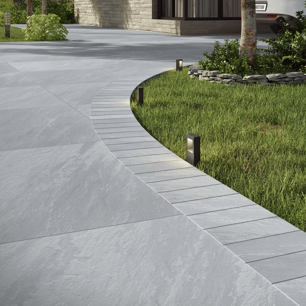 Kandla Grey Porcelain Cobble setts 200x100