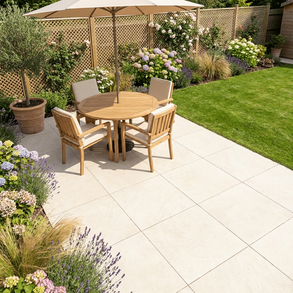 Quartz White Outdoor Porcelain Paving Tiles 600mm x 600mm x 20mm