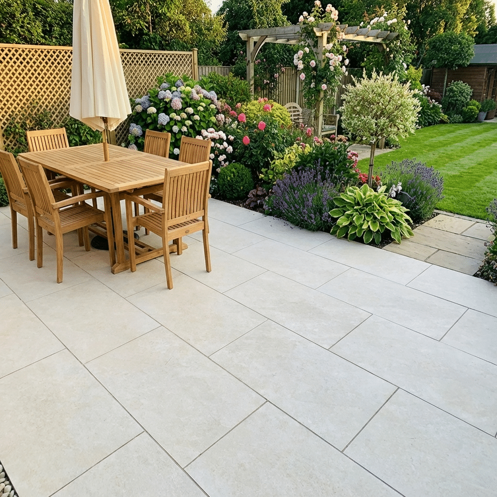 Quartz White Outdoor Porcelain Paving Tiles 600mm x 900mm x 20mm