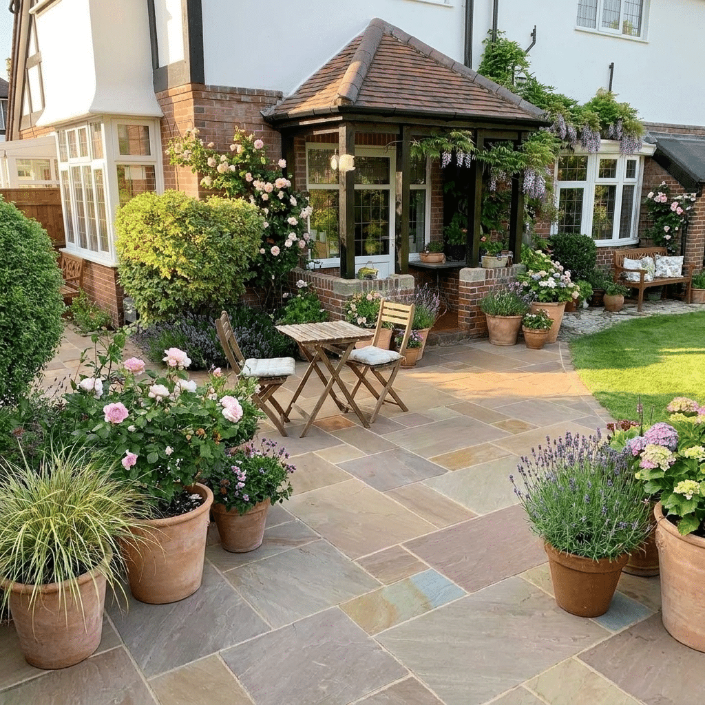 Autumn Brown Sandstone Paving features rich, earthy tones that blend warm browns with subtle hints of grey and buff, creating a naturally varied and characterful finish. Ideal for patios, pathways, and garden spaces, this natural sandstone paving complements traditional and rustic outdoor designs.