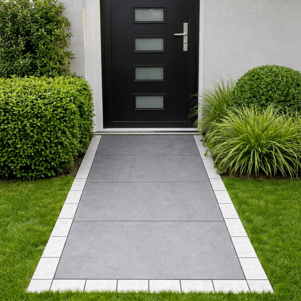 quartz white porcelain cobble setts 200x100x20mm