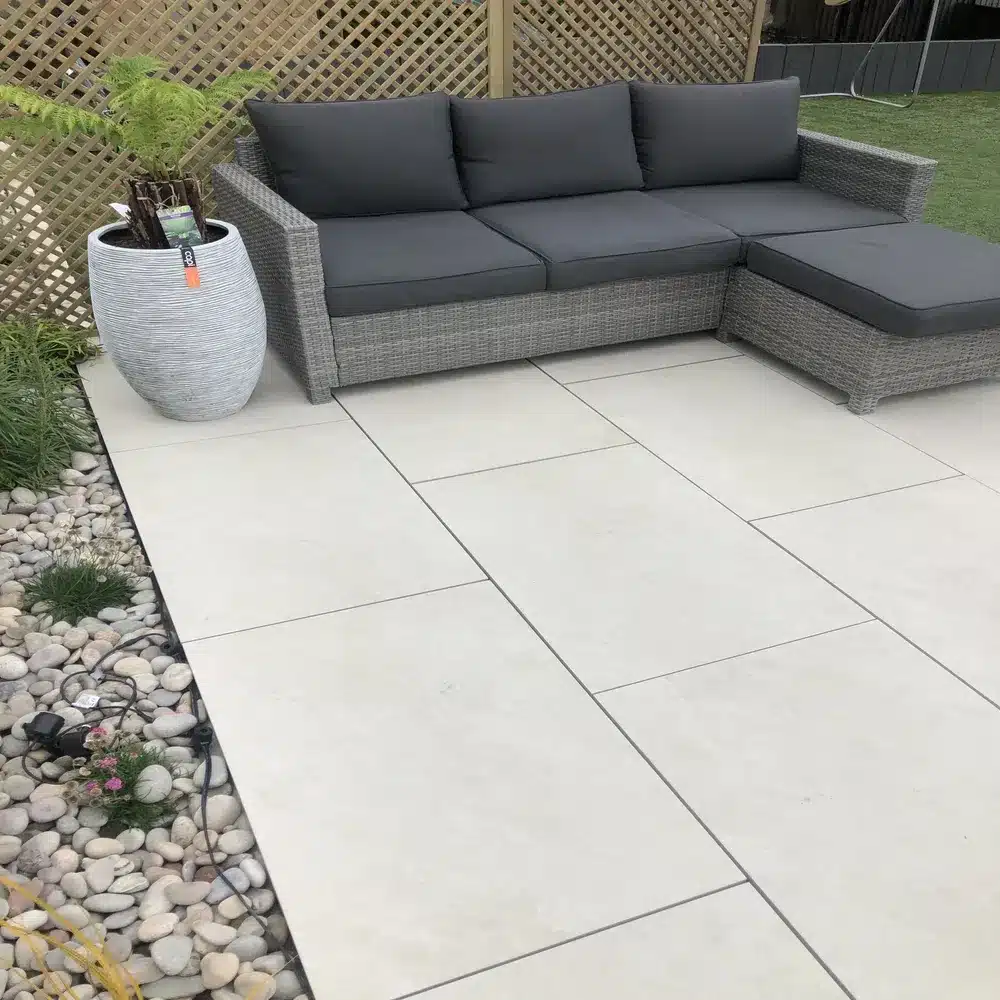 Quartz White Outdoor Porcelain Paving Tiles 600mm x 900mm x 20mm