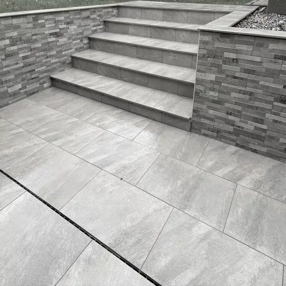 Quartz Grey Outdoor Porcelain Paving Tiles 600mm x 900mm x 20mm