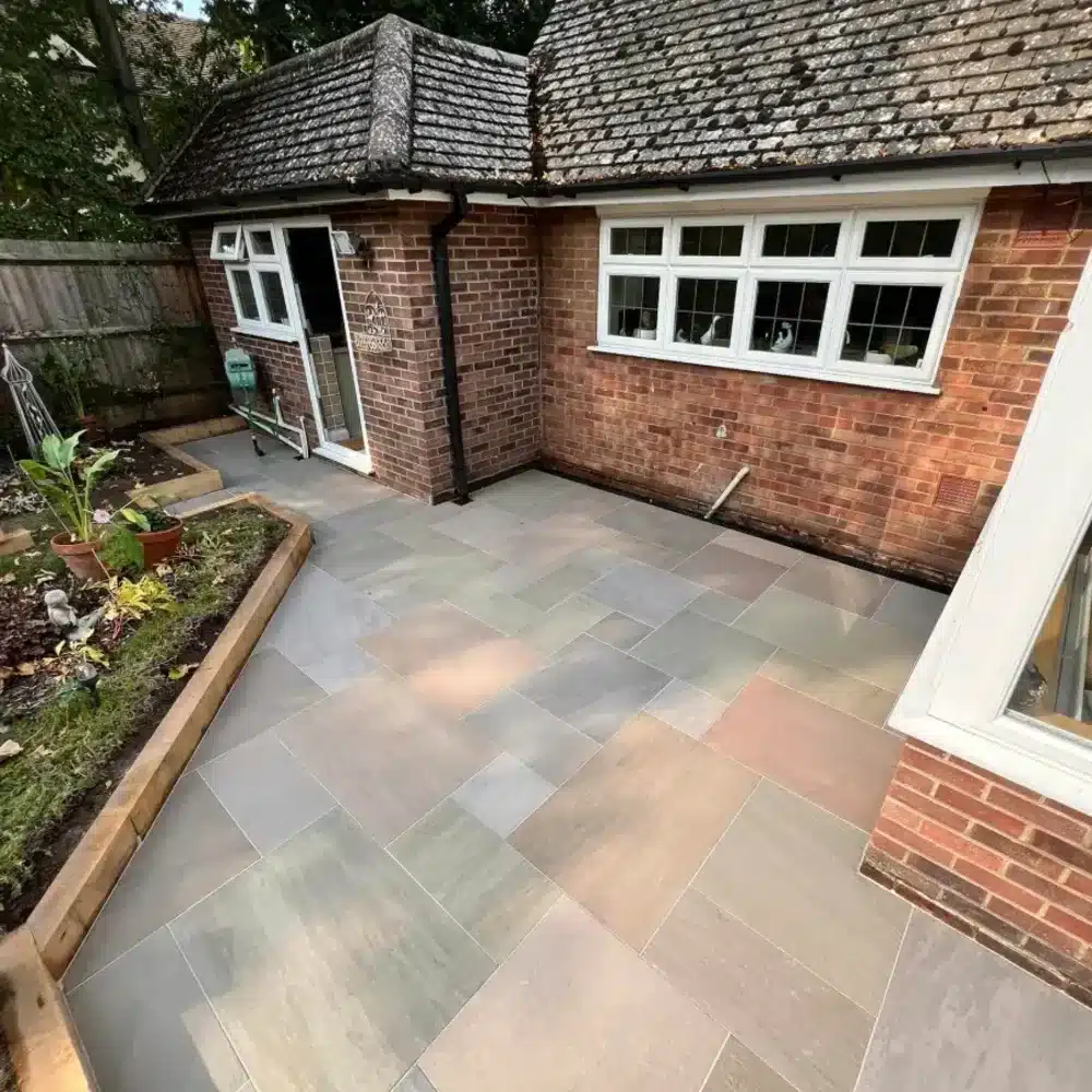 Raj Green Outdoor Porcelain Paving Tiles Mixed Sizes
