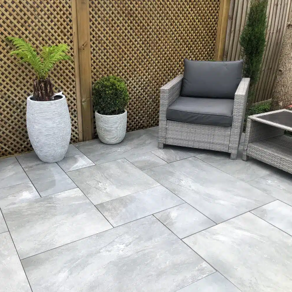 Earthcore Grey Outdoor Porcelain Paving Tiles Mixed Sizes