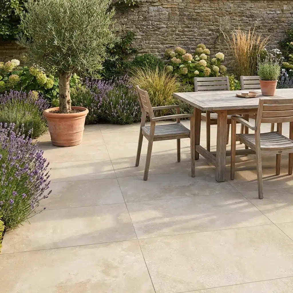 Limestone Crema Outdoor Porcelain Paving Tiles 600mm x 900mm x 20mm