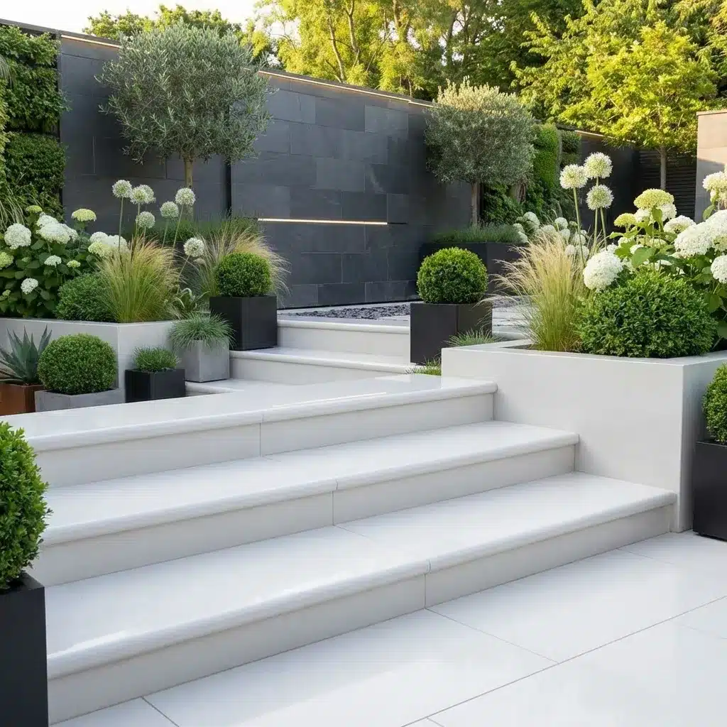 Aosta White Porcelain Bullnose Steps 900mm x 295mm x 20mm