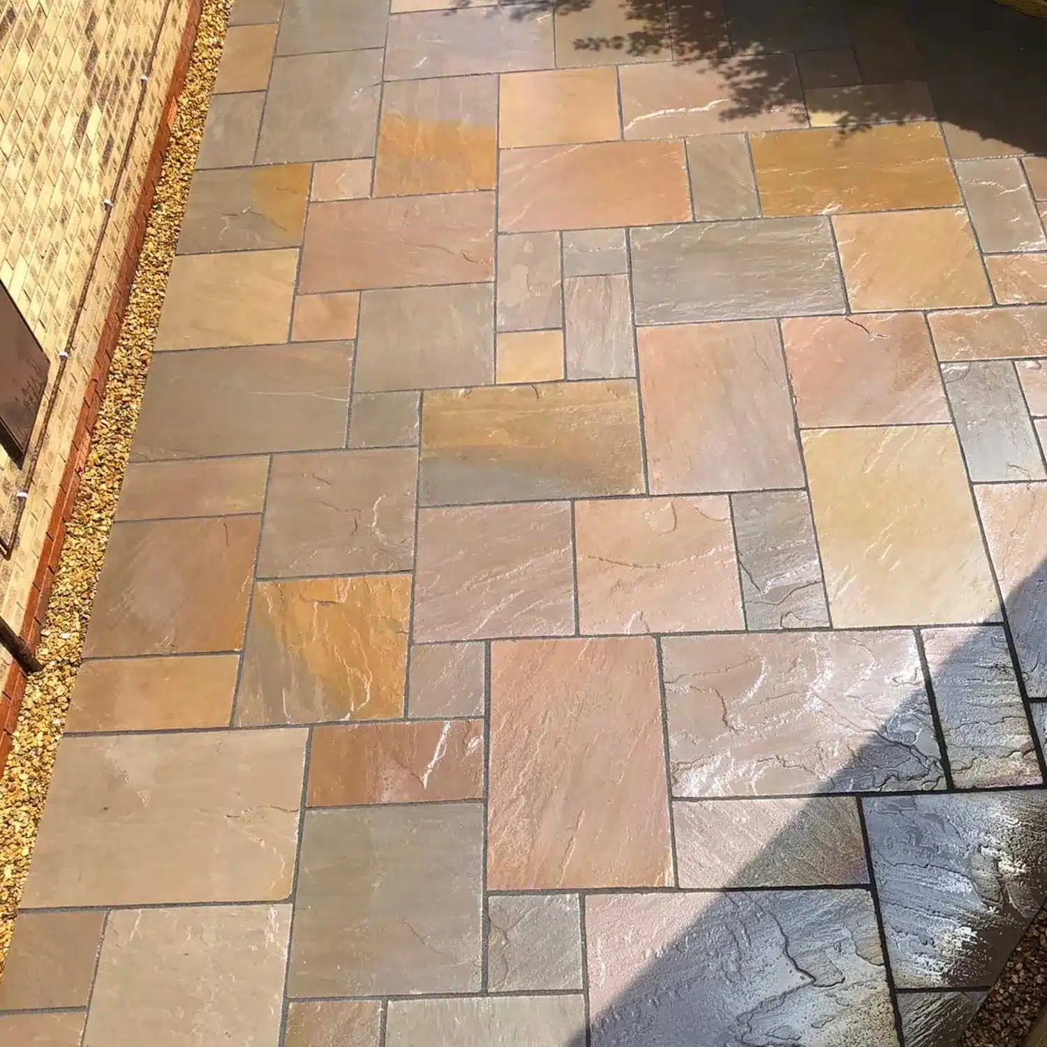 Autumn Brown Sandstone paving slabs 100x100mm sample