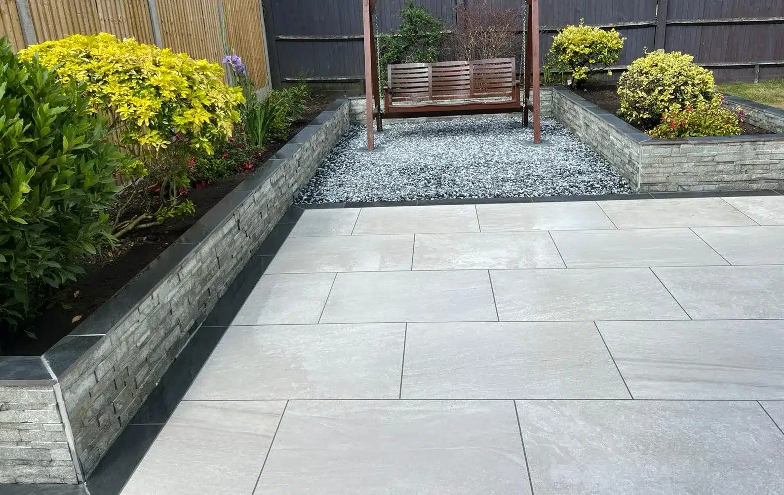Everest Pearl Porcelain paving slabs sample for patio