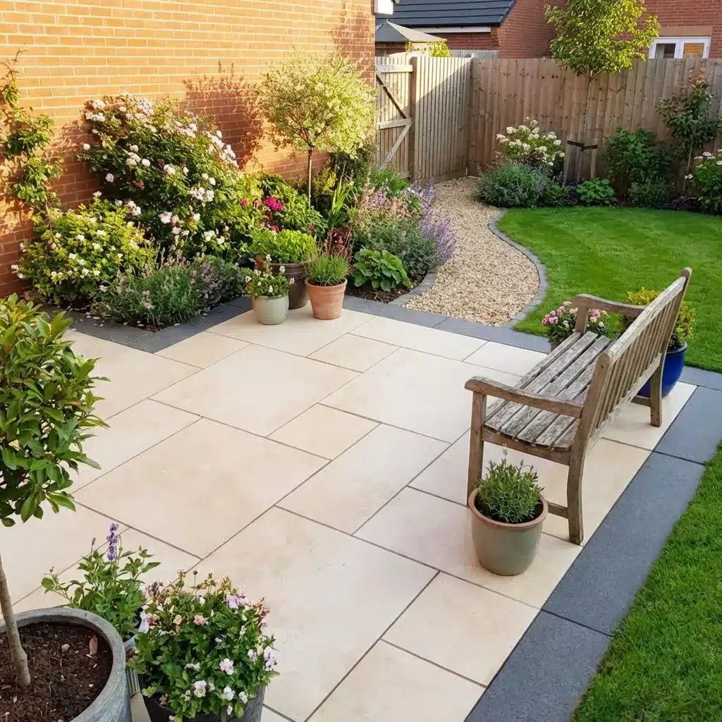 HS Beige Outdoor Porcelain Paving Tiles – Mixed Sizes