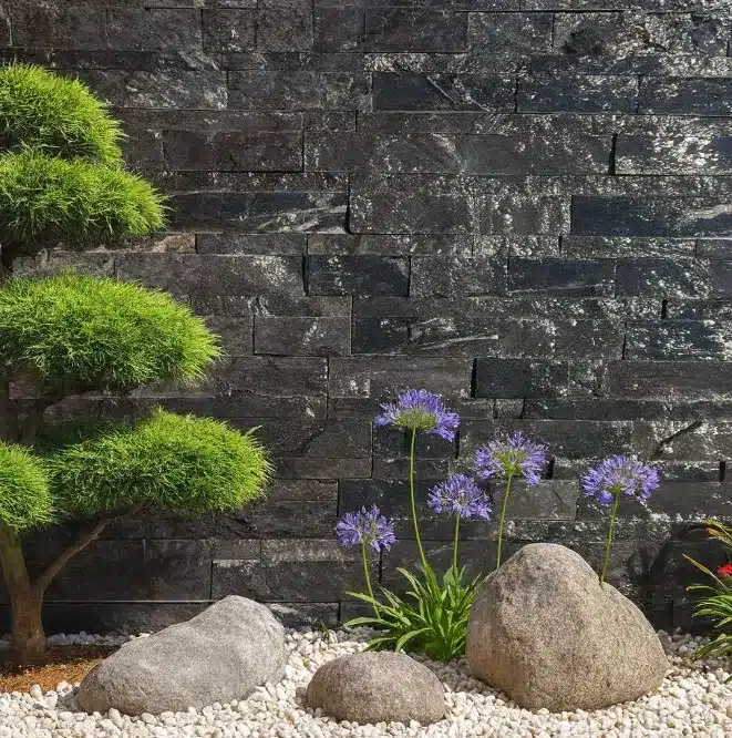 Monsoon Black stone cladding 100x100mm sample piece