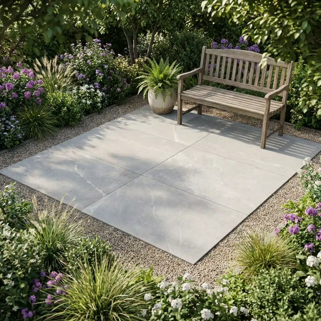 Bodo White Outdoor Porcelain Paving Tiles 600mm x 900mm x 20mm