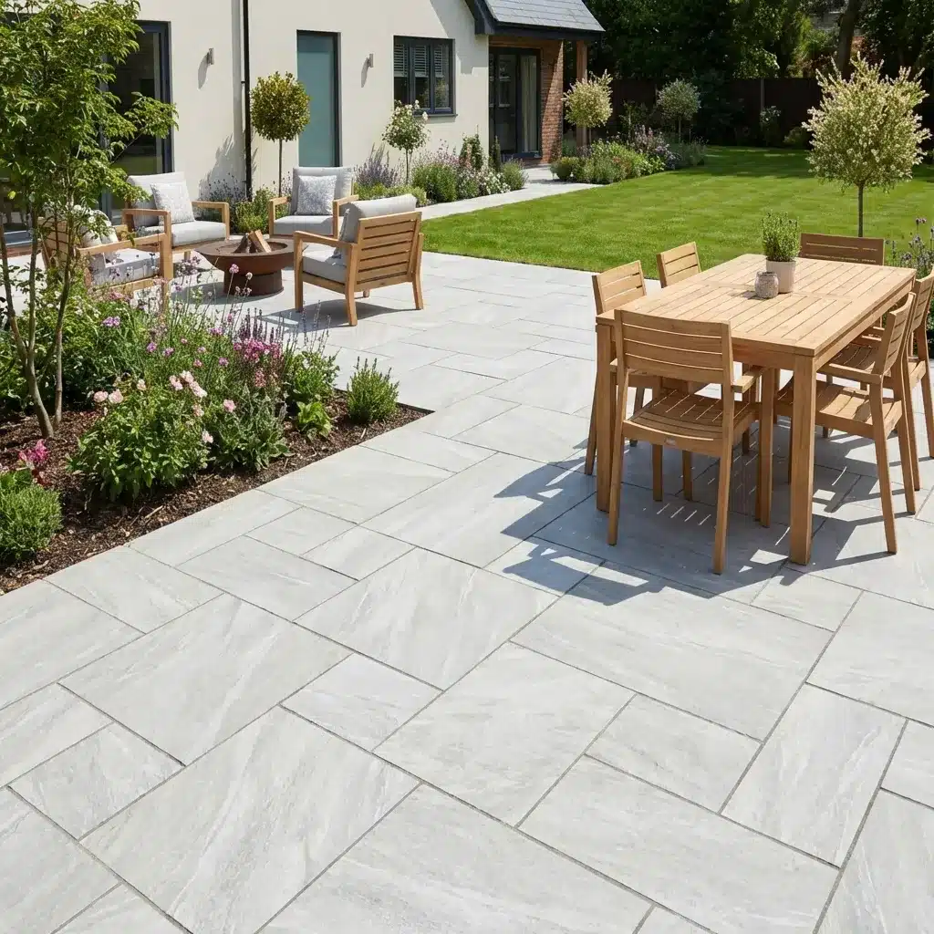 County Light Grey Outdoor Porcelain Paving Tiles Mixed Sizes
