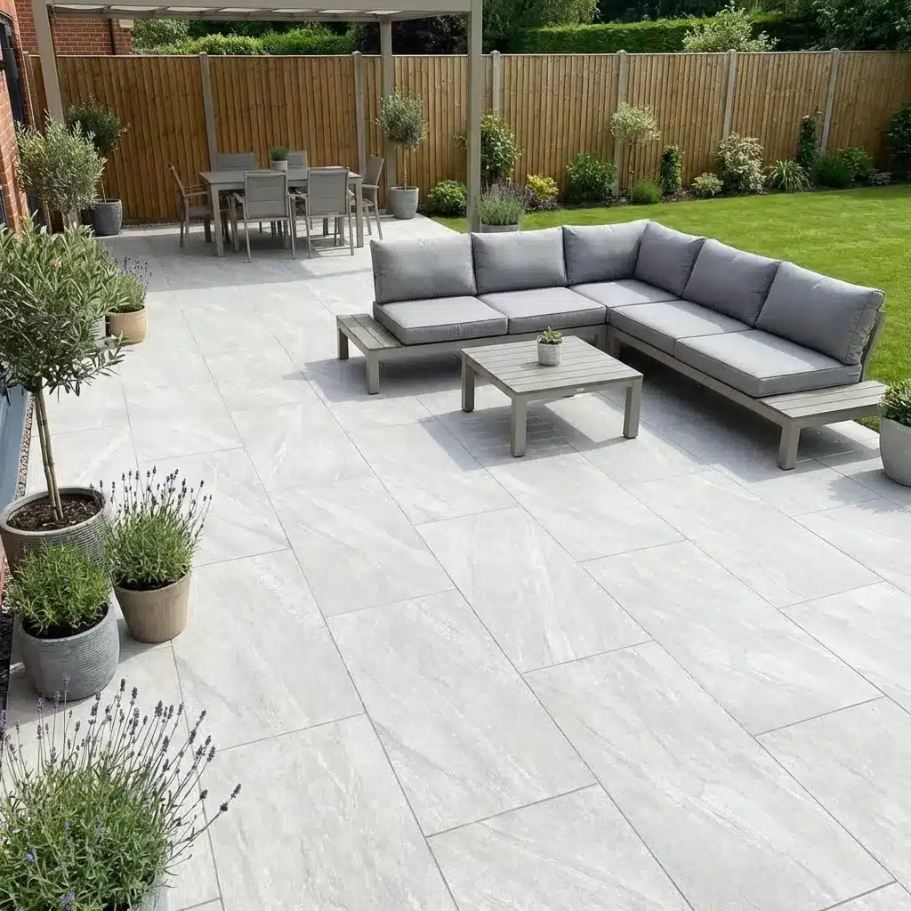 County Light Grey Outdoor Porcelain Paving Tiles 600mm x 900mm x 20mm