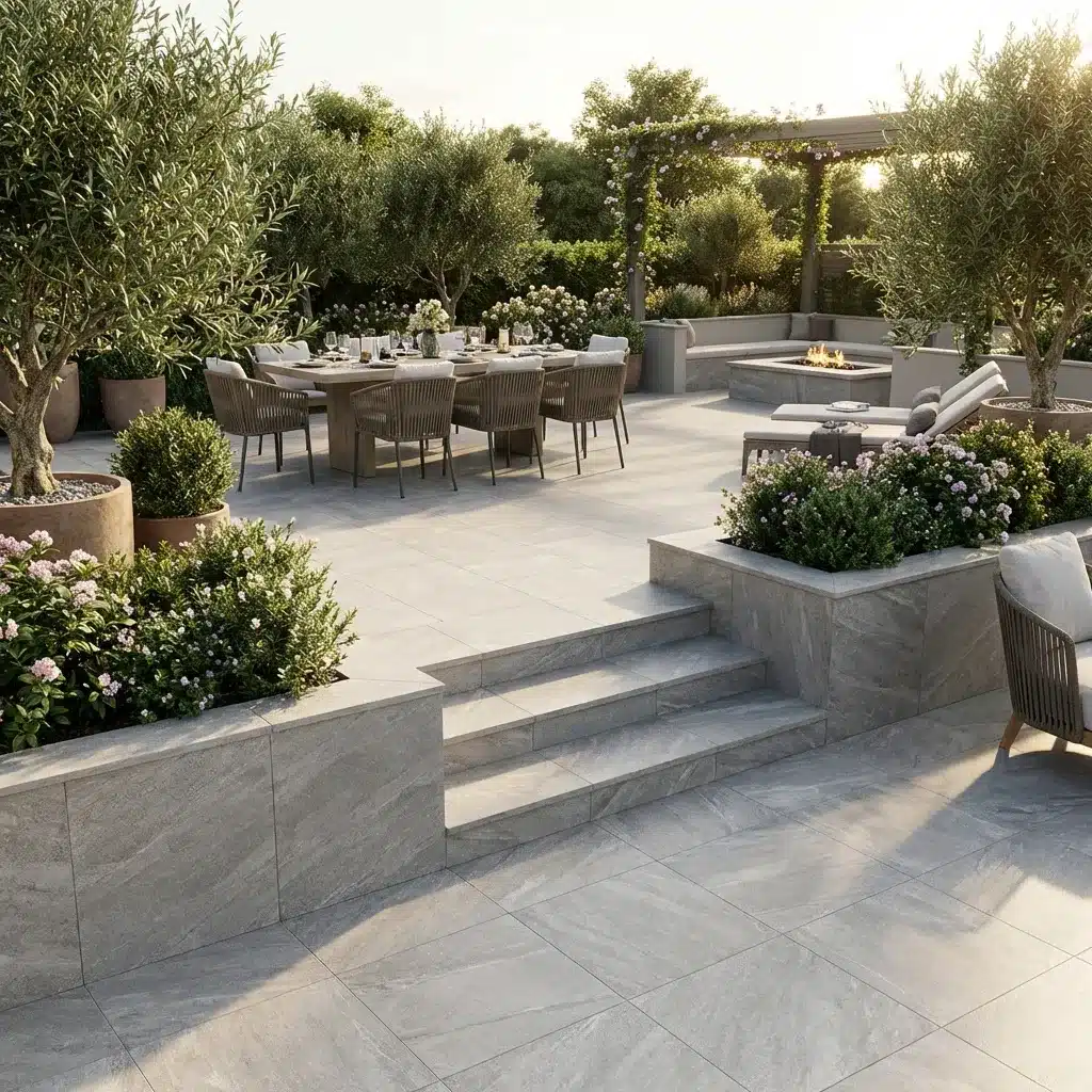 Quartz Grey Outdoor Porcelain Paving Tiles 600mm x 600mm x 20mm