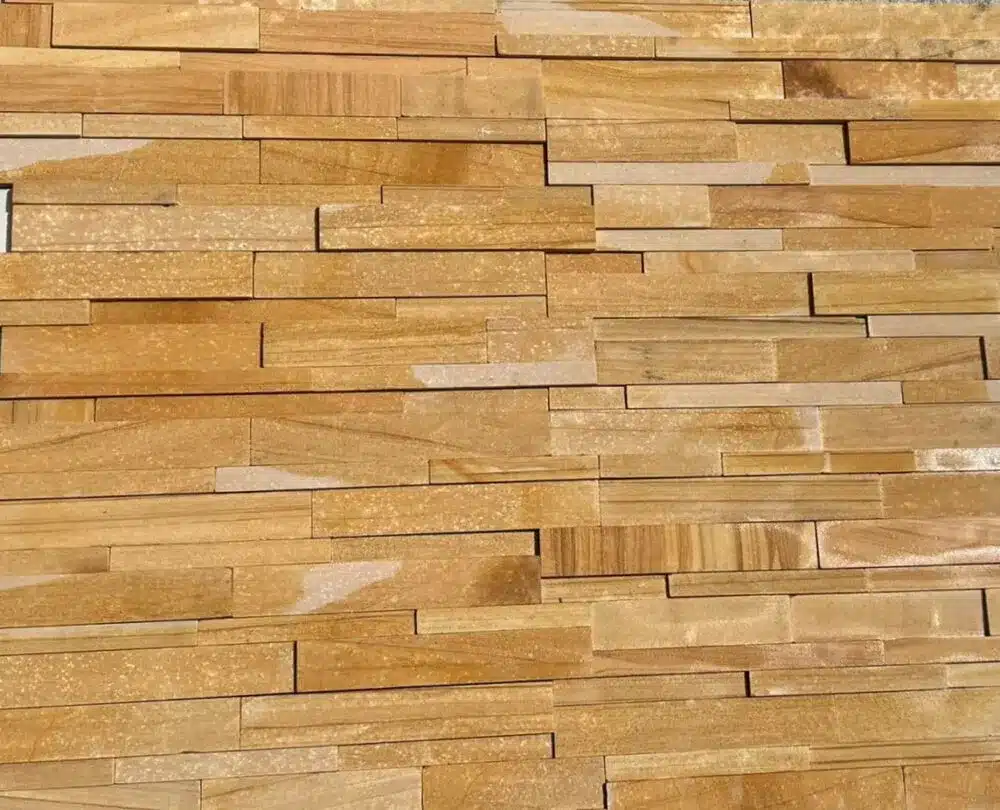 Teakwood Sandstone wall cladding 100x100mm sample