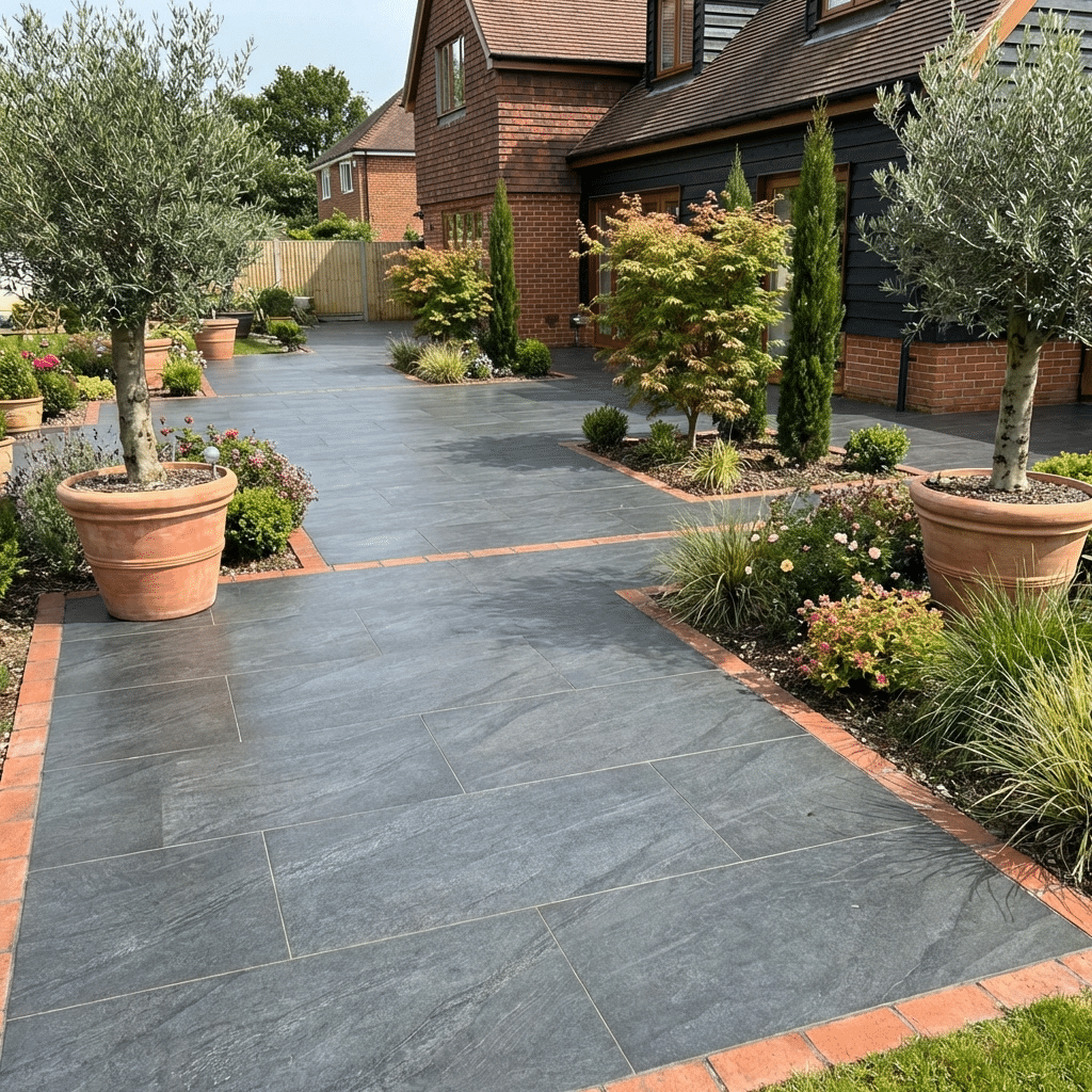County Black Anthracite Outdoor Porcelain Paving Tiles 600mm x 600mm x 20mm