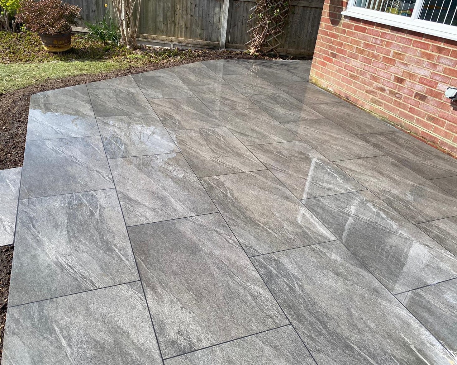County Gris Porcelain paving slabs sample for patio