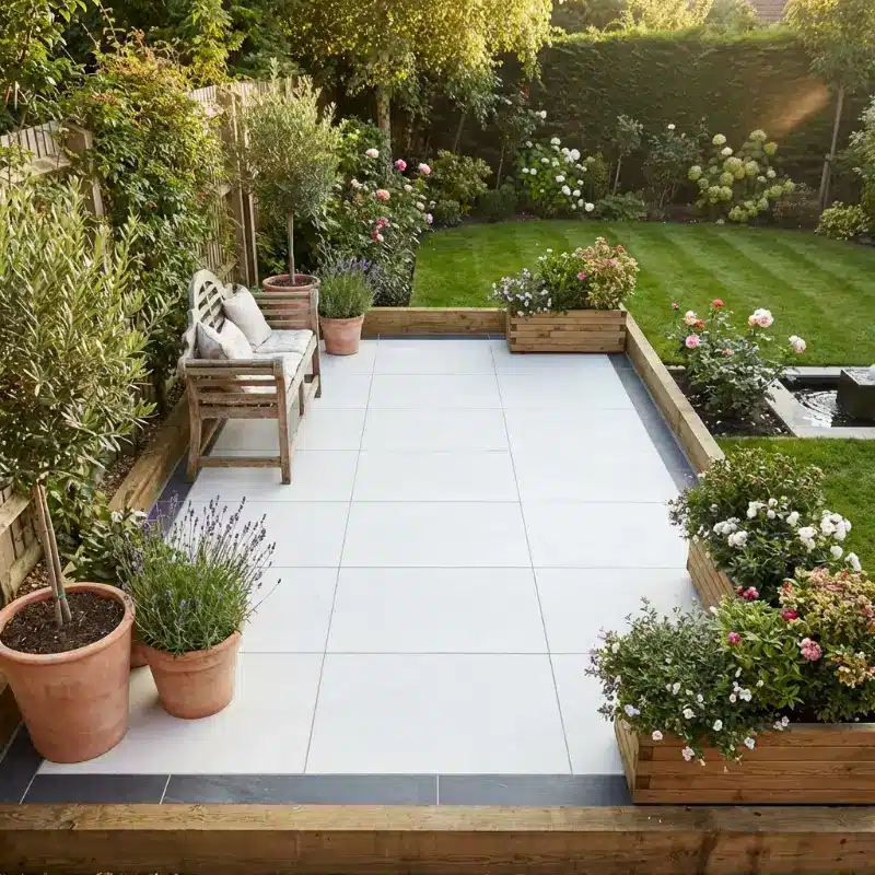 County Ivory Porcelain paving slabs sample for patio