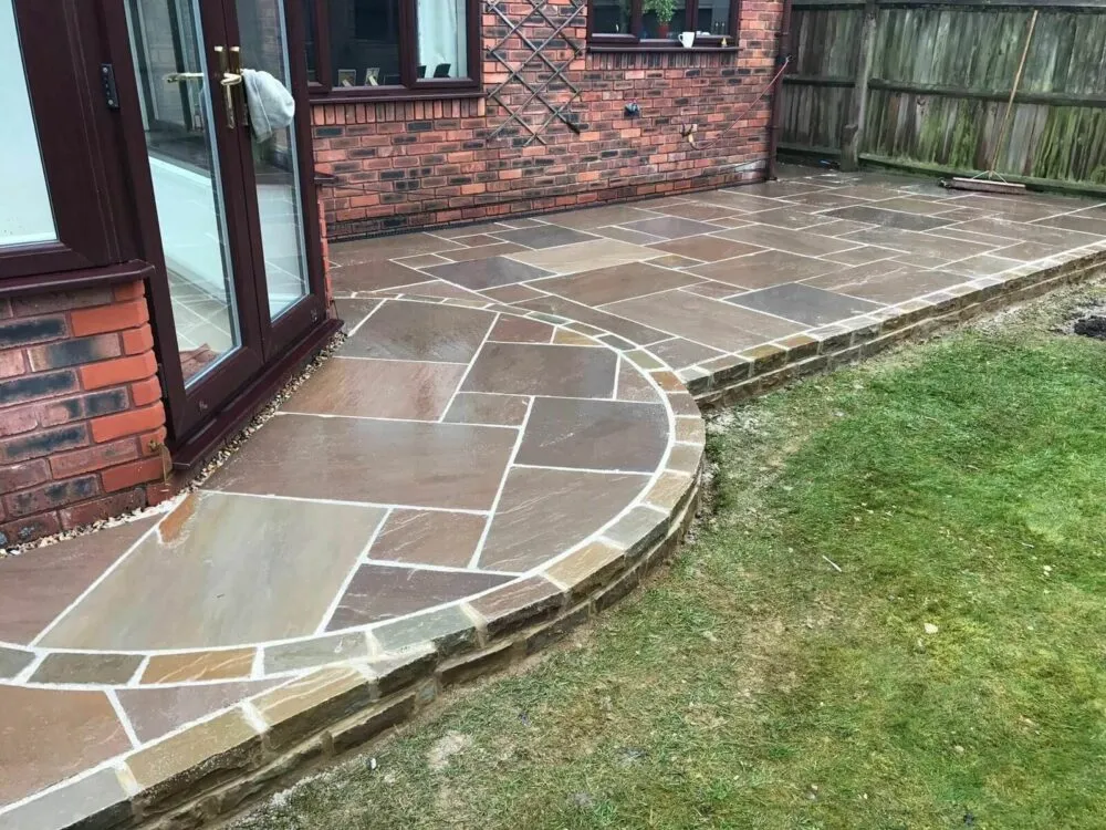 Raj Green Sandstone paving natural Indian Patio slabs Mixed sizes Calibrated 114671725567 3 1